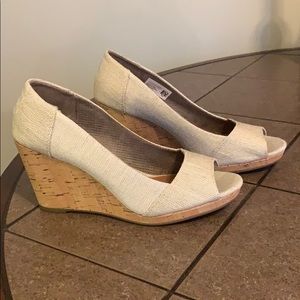 Toms wedge peep toe sandal